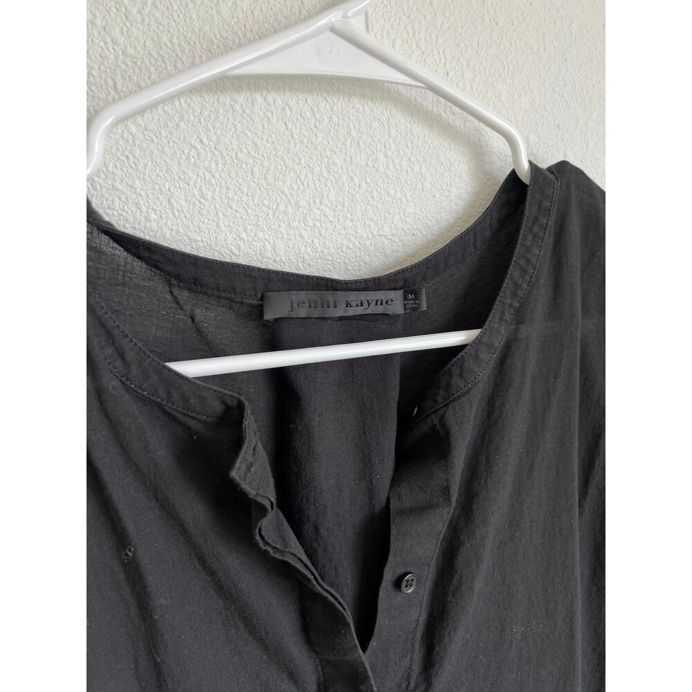 Jenni Kayne Black Cotton JAMES Linen Blend Long Sleeve Tiered Midi Dress Medium - Picture 7 of 8